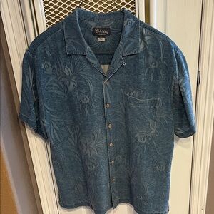 St. John's Bay Blue Floral Camp Shirt
